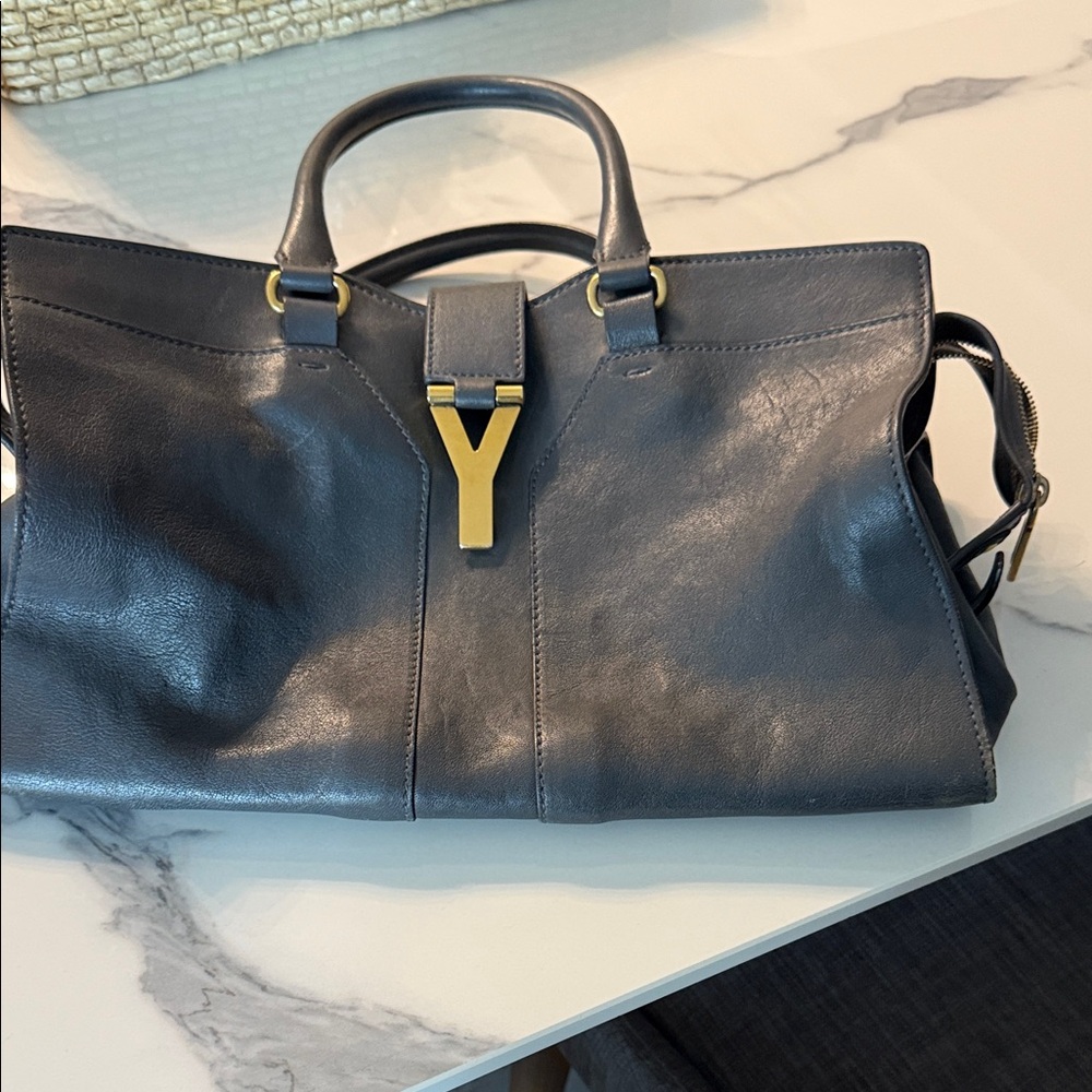 Yves Saint Laurent Dark Gray Leather Bag